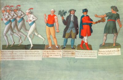 Athletes and Participants in Festivals during the French Revolutionary Period by P. A. and J.B. Lesueur